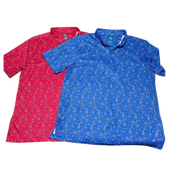 Pro Tour Cool Play Golf Polo Bundle Blue/Red Men's Large Athleisure - Picture 1 of 8